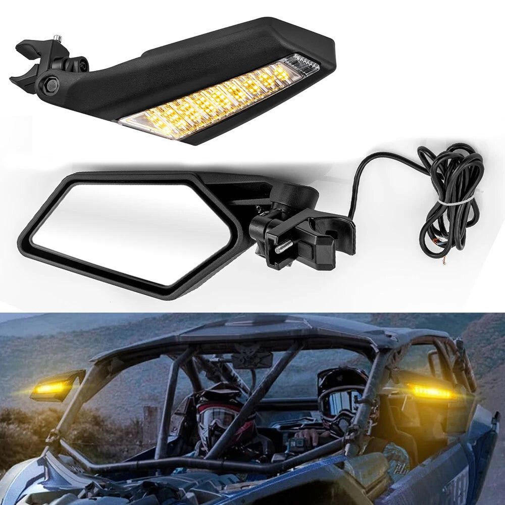 UTV Side Mirrors with LED Turn Signal for Can Am Maverick X3/X3 Max (2017–2023)