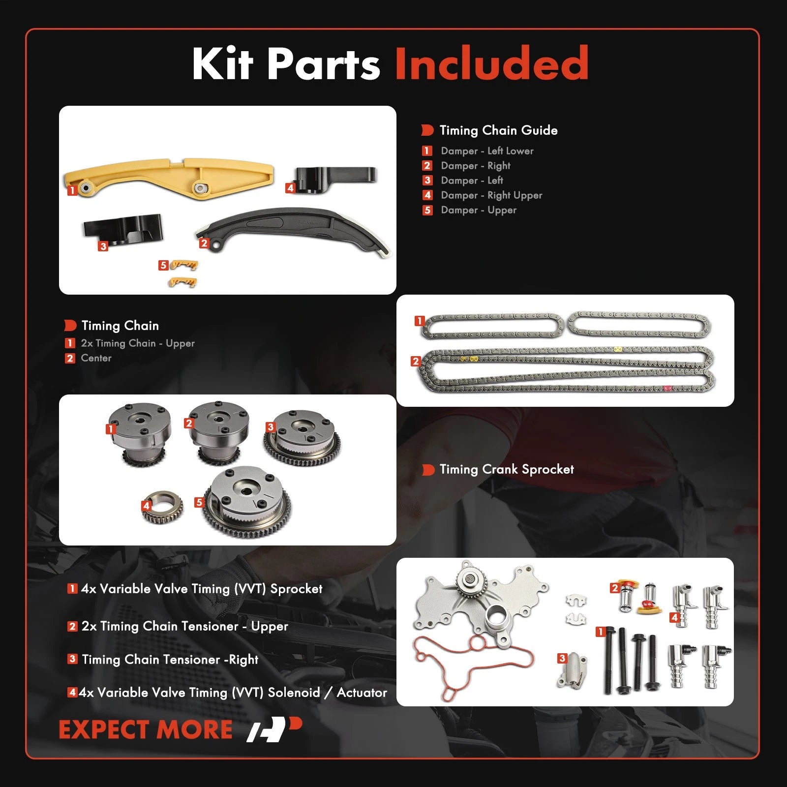 2X Timing Belt & Water Pump Kit for Ford F-150 (2011–2012, 2015–2016)