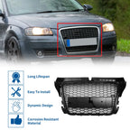 Front Upper Bumper Grille Grill for Audi A3 (2008–2012) 8P0853651M Black