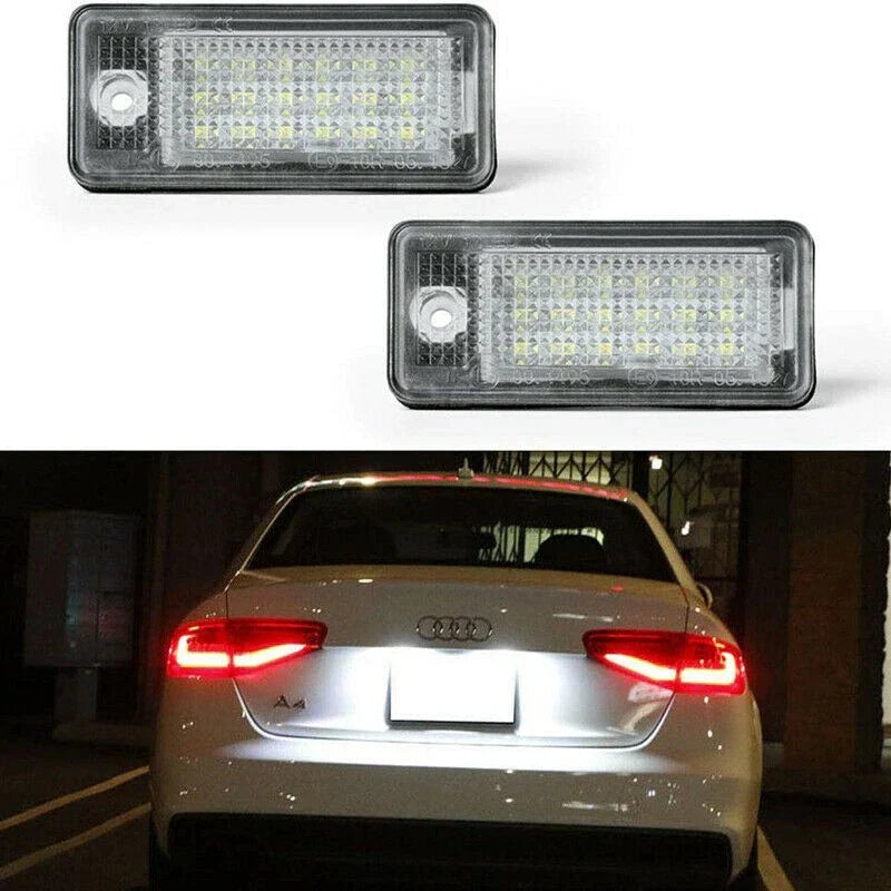 White LED Rear Plate Light for Audi A3 8P A4 S4 Q7