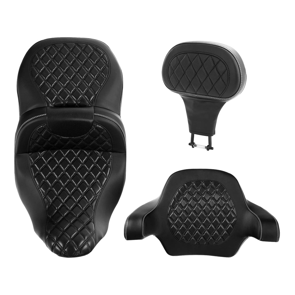 Driver Passenger Seat & Backrest for Harley Touring Tri Street Glide (2014–2023)