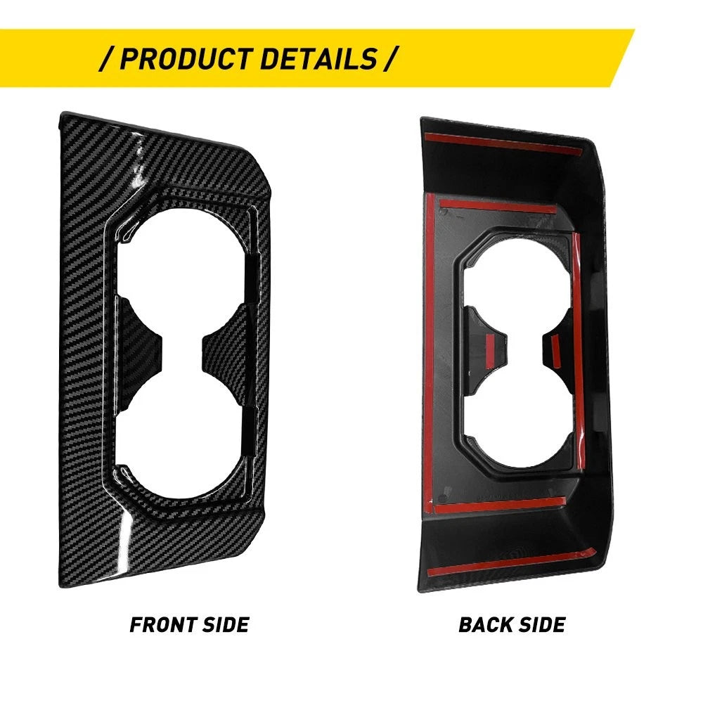 Carbon Fiber Armrest Box Rear Cup Holder Trim for Ford F150 (2016–2018)