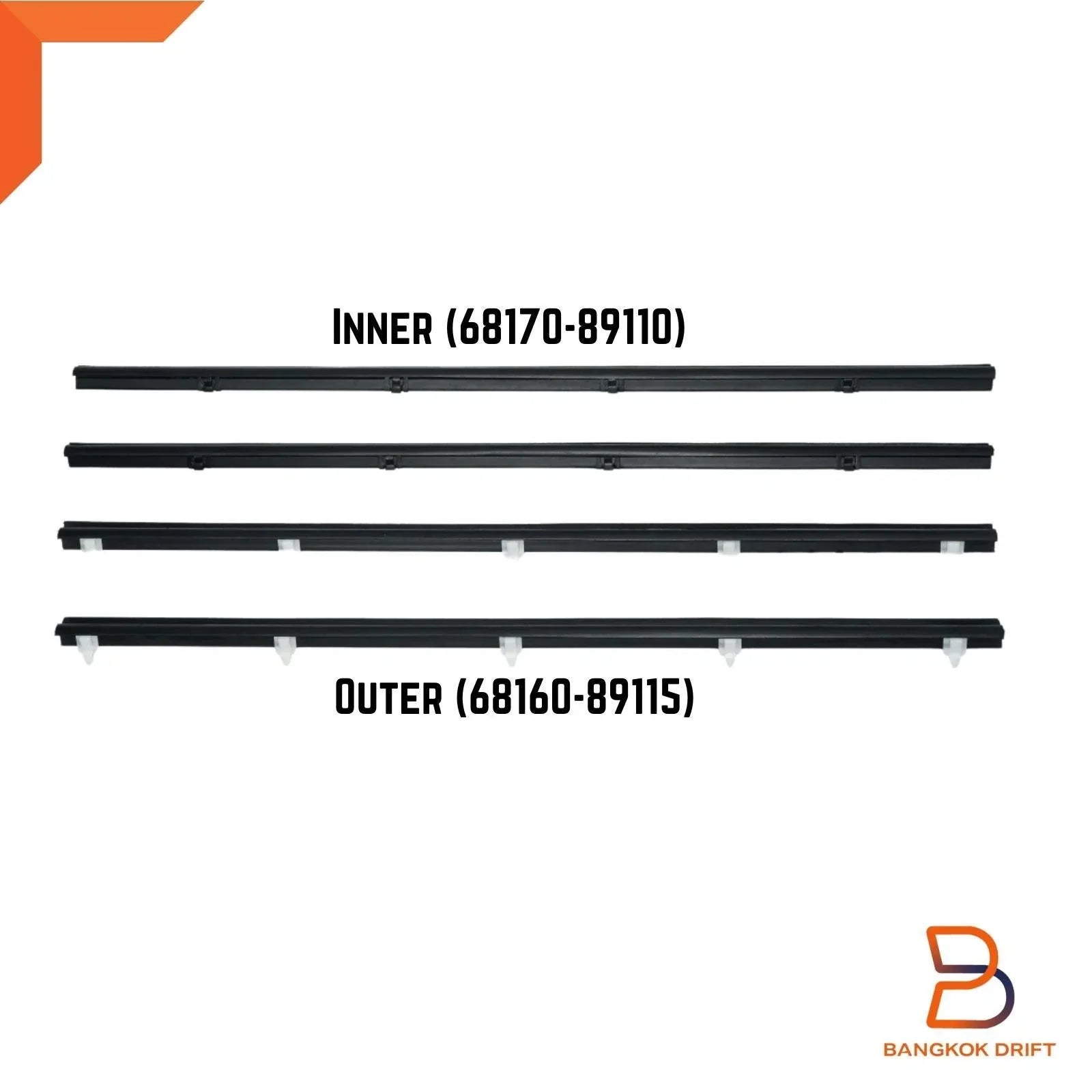 Outer Inner Weatherstrip Door Seal for Toyota Hilux 4Runner (1984-1988)