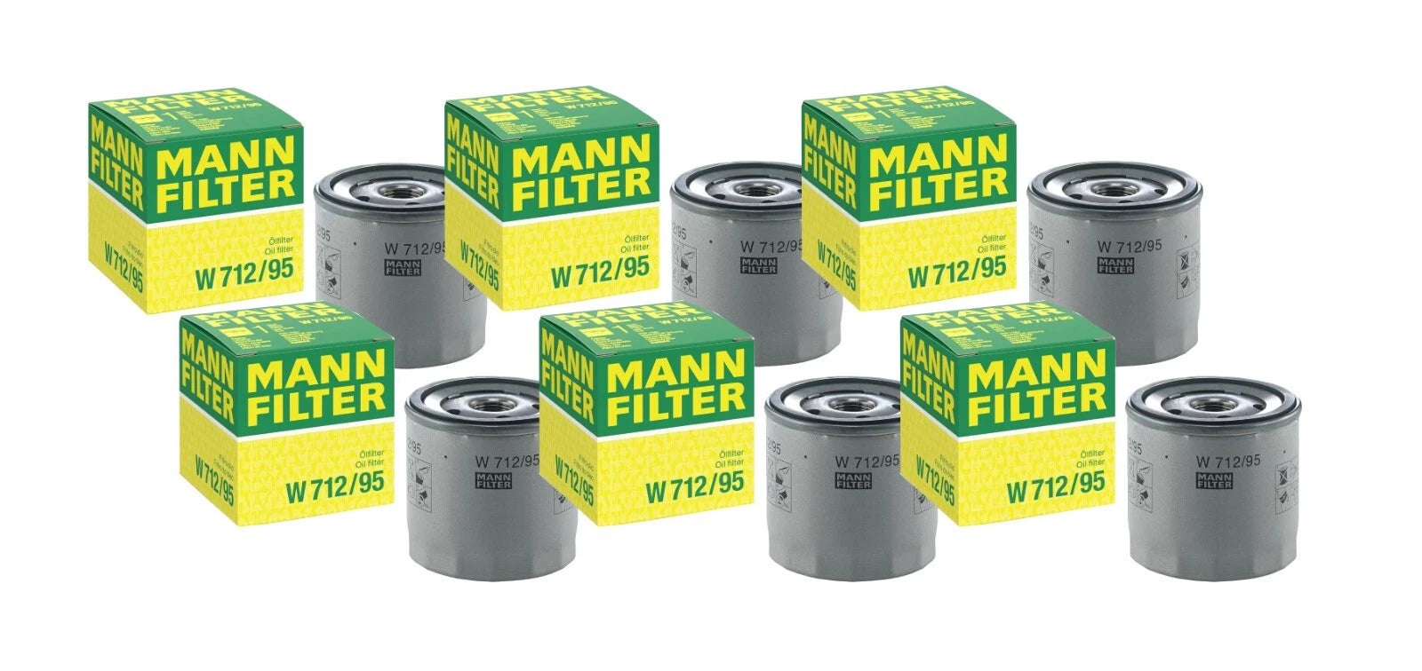 Set of 6 Engine Oil Filters W 712/95 for Audi A3 Q3 Volkswagen Golf Jetta