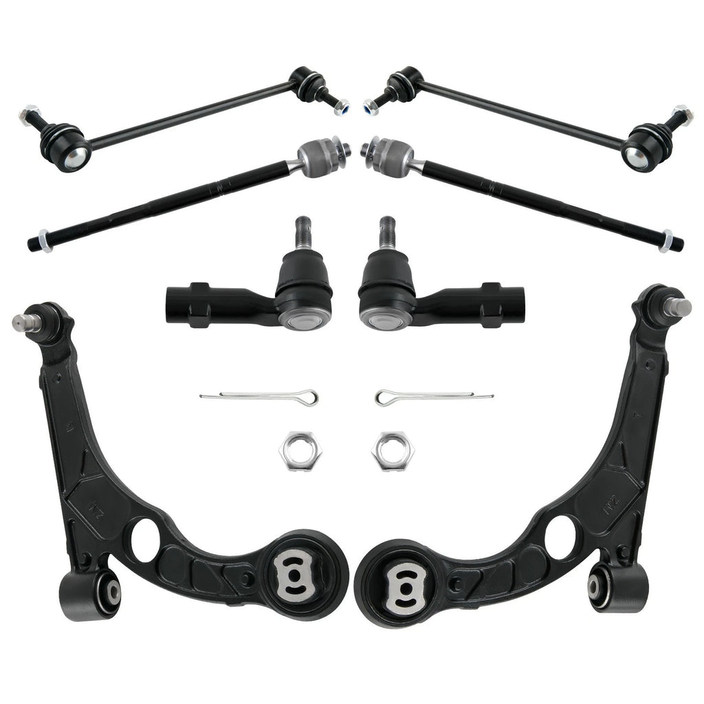 8x Front Lower Control Arms, Inner & Outer Tie Rods, Sway Bars for Dodge Dart (2013–2016)
