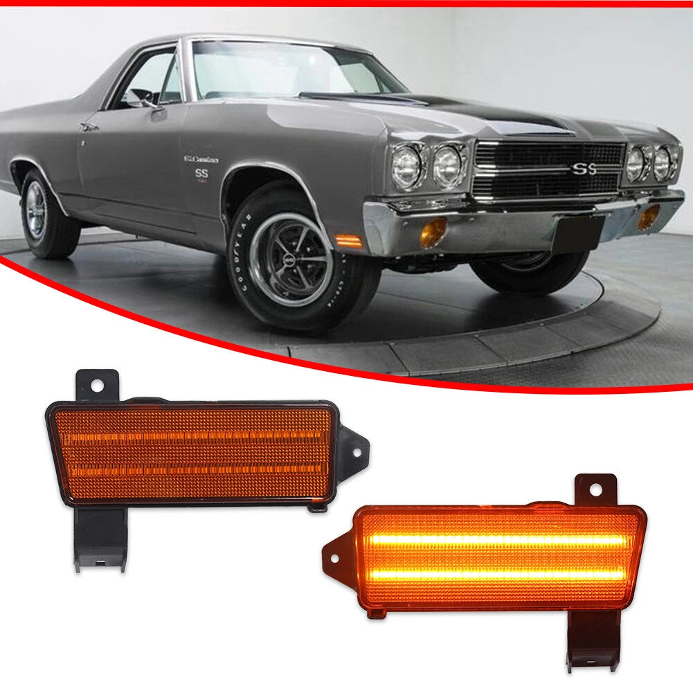 Pair LED Side Marker Lamps for Chevy Chevelle El Camino Malibu