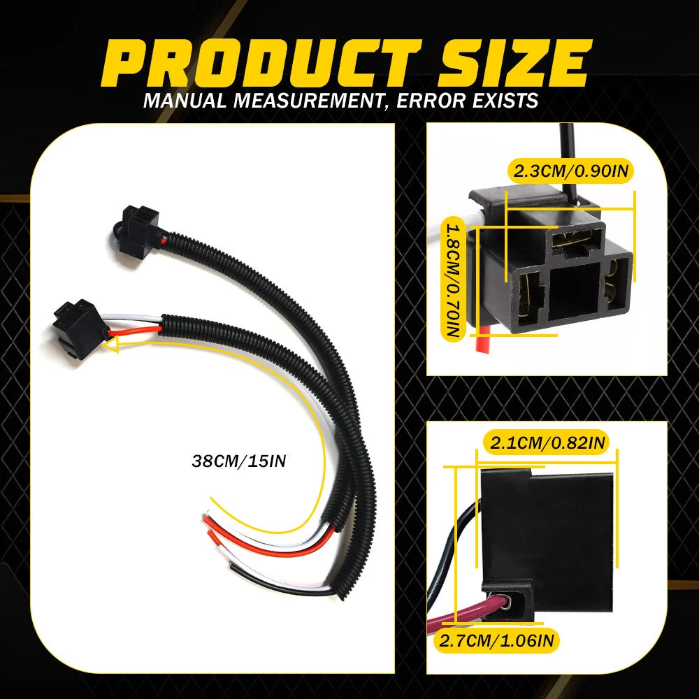 2X Headlight Adapter Harness Connector for Make Model