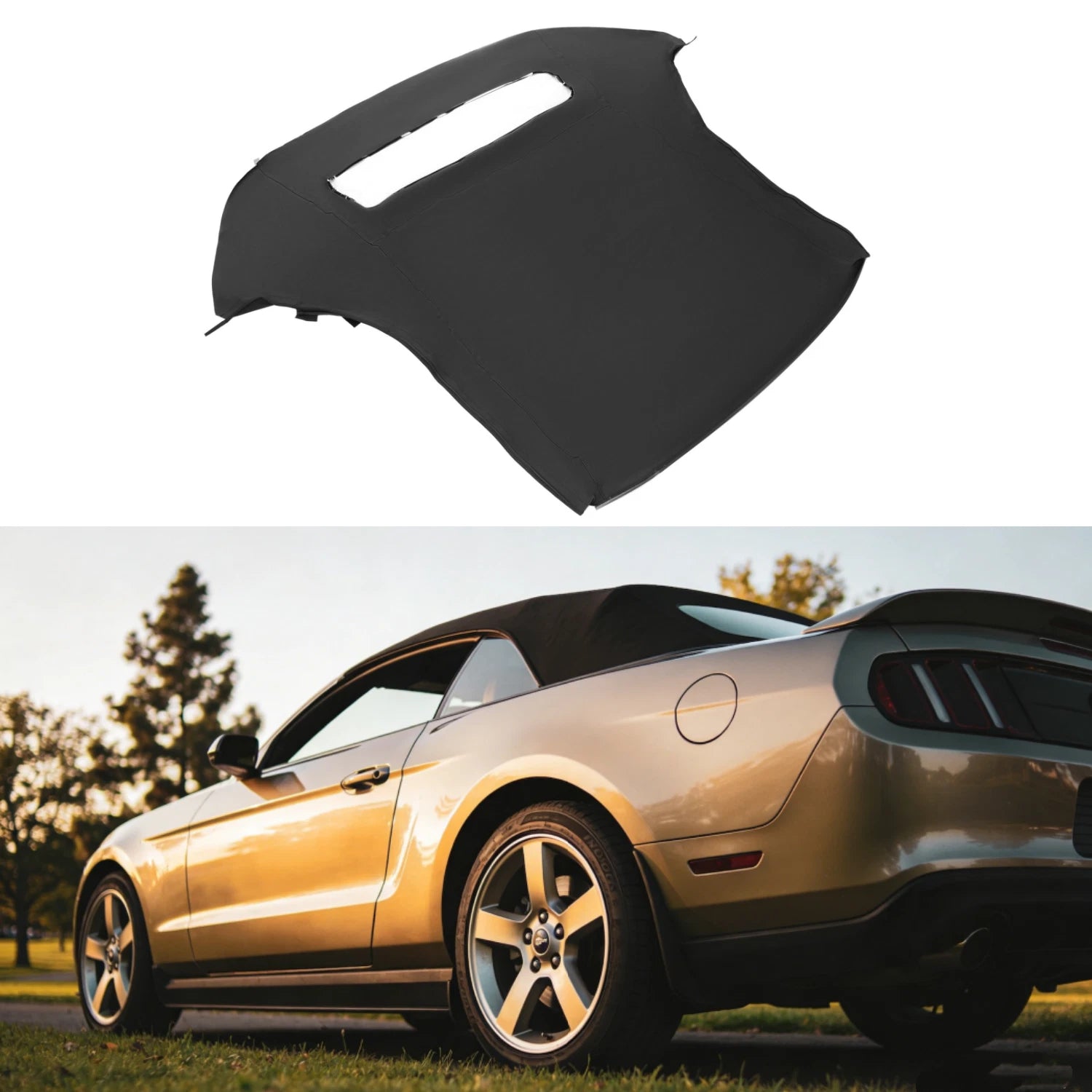 Soft Top for Ford Mustang Convertible (2005–2014) w/Plastic Window Sailcloth Vinyl