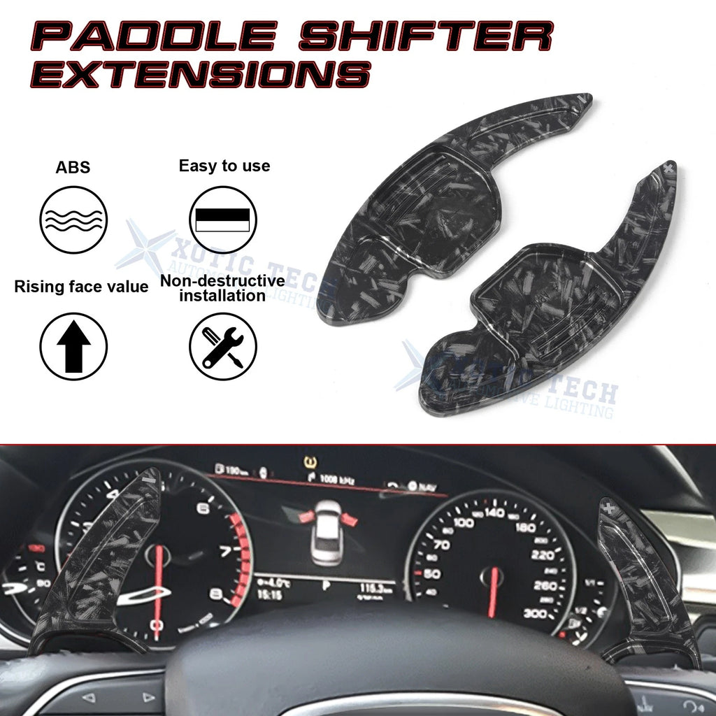 Black Forged Steering Wheel Paddle Shifter Extension for Audi A4 (2017-2025)