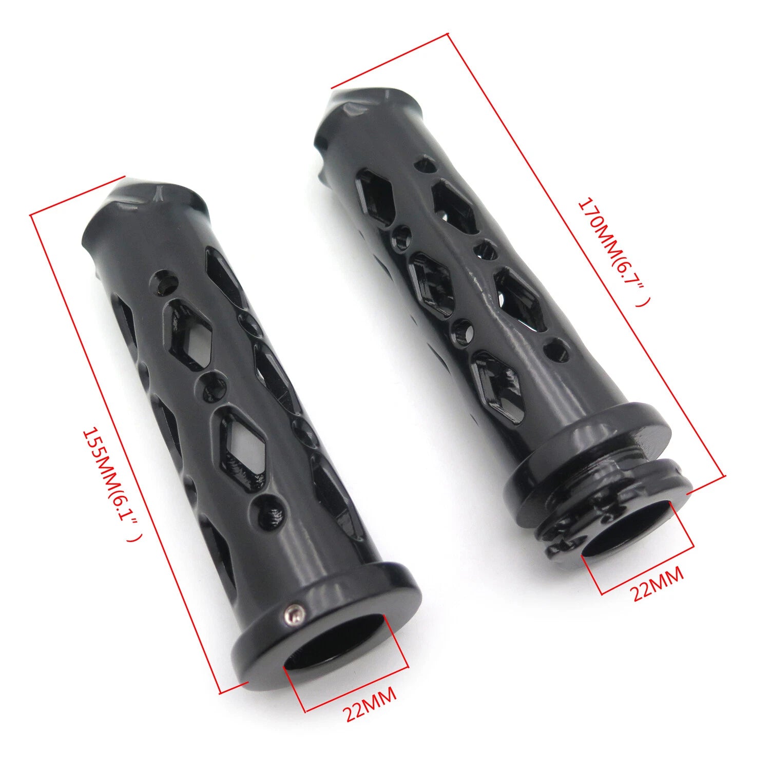 CNC Black Spike Hand Grip for Suzuki GSXR 600 750 1000 Hayabusa (2001–2023)