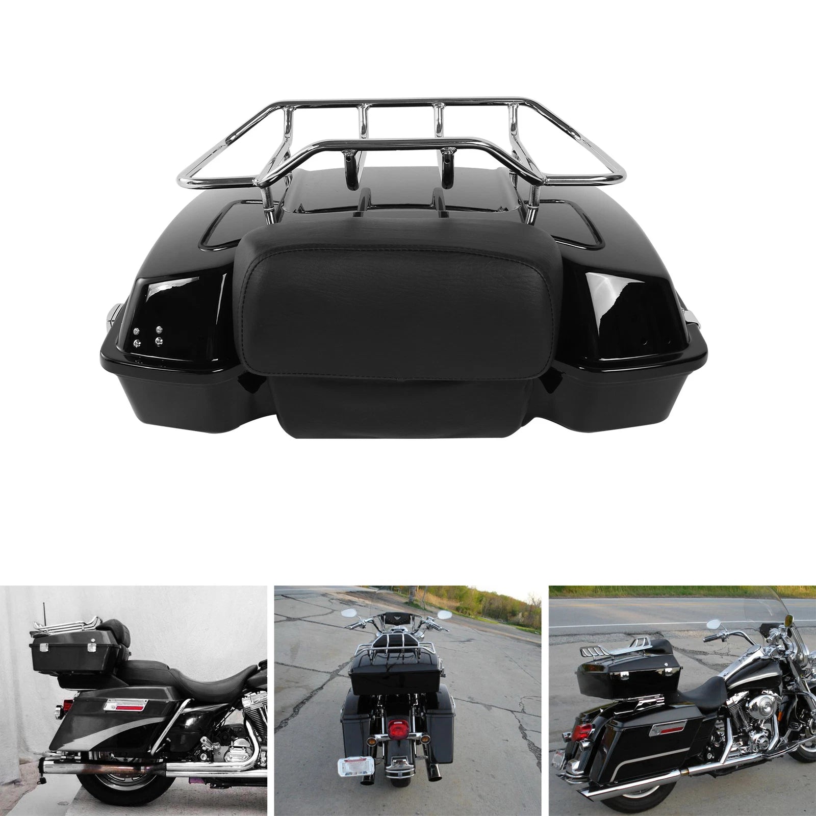 Razor Trunk with Luggage Rack Pad for Harley Touring (1997–2013)