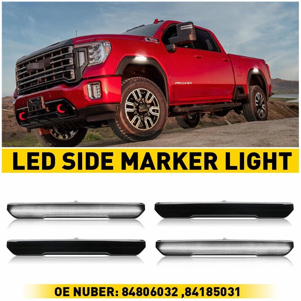 Waterproof White LED Side Marker Light for GMC Sierra 2500 3500 (2020–2022)