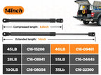 Set of 2 Gas Struts for Leer Camper Shell Pickup Truck (14")