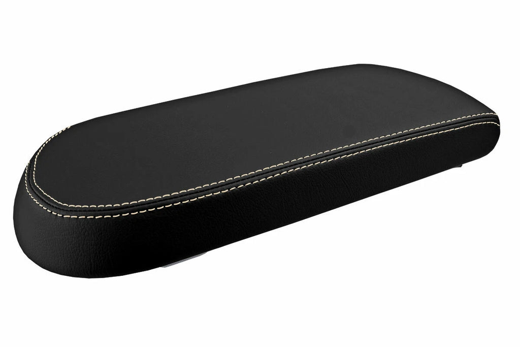 Leather Console Lid Pull Over Cover for Ford Taurus (2008–2009) Beige Stitch