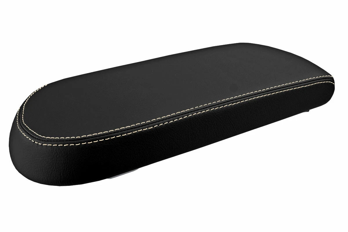 Leather Console Lid Pull Over Cover for Ford Taurus (2008–2009) Beige Stitch