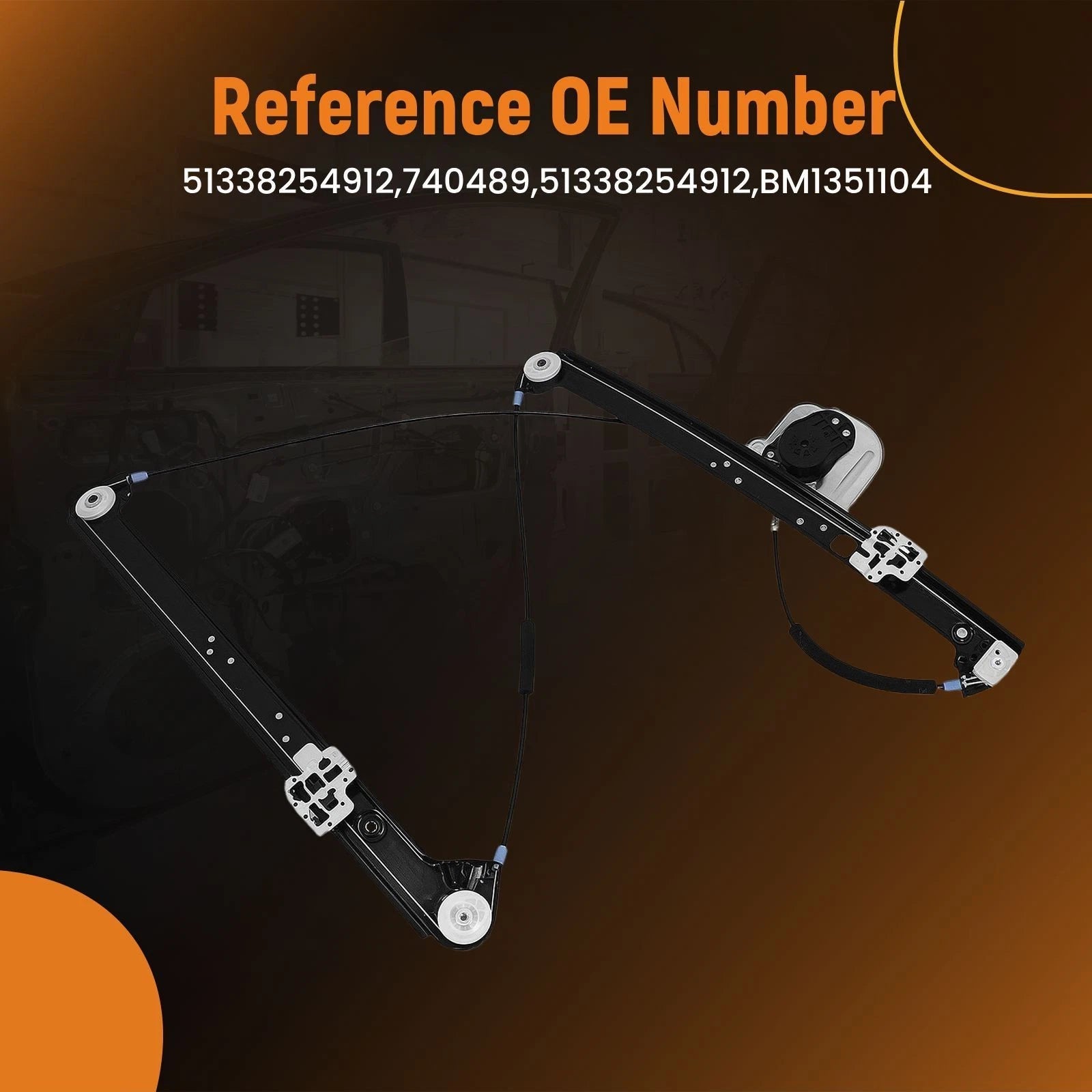 1pc Front Right Power Window Regulator for BMW X5 E53 (2000–2006) 740489