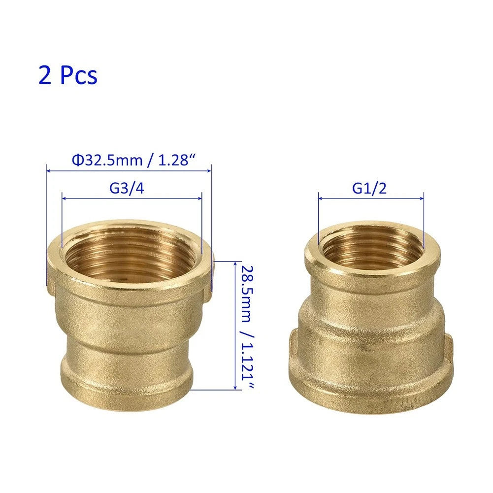 2X G3/4 to G1/2 Brass Reducing Coupler for Pneumatic Tool (Air Hose)
