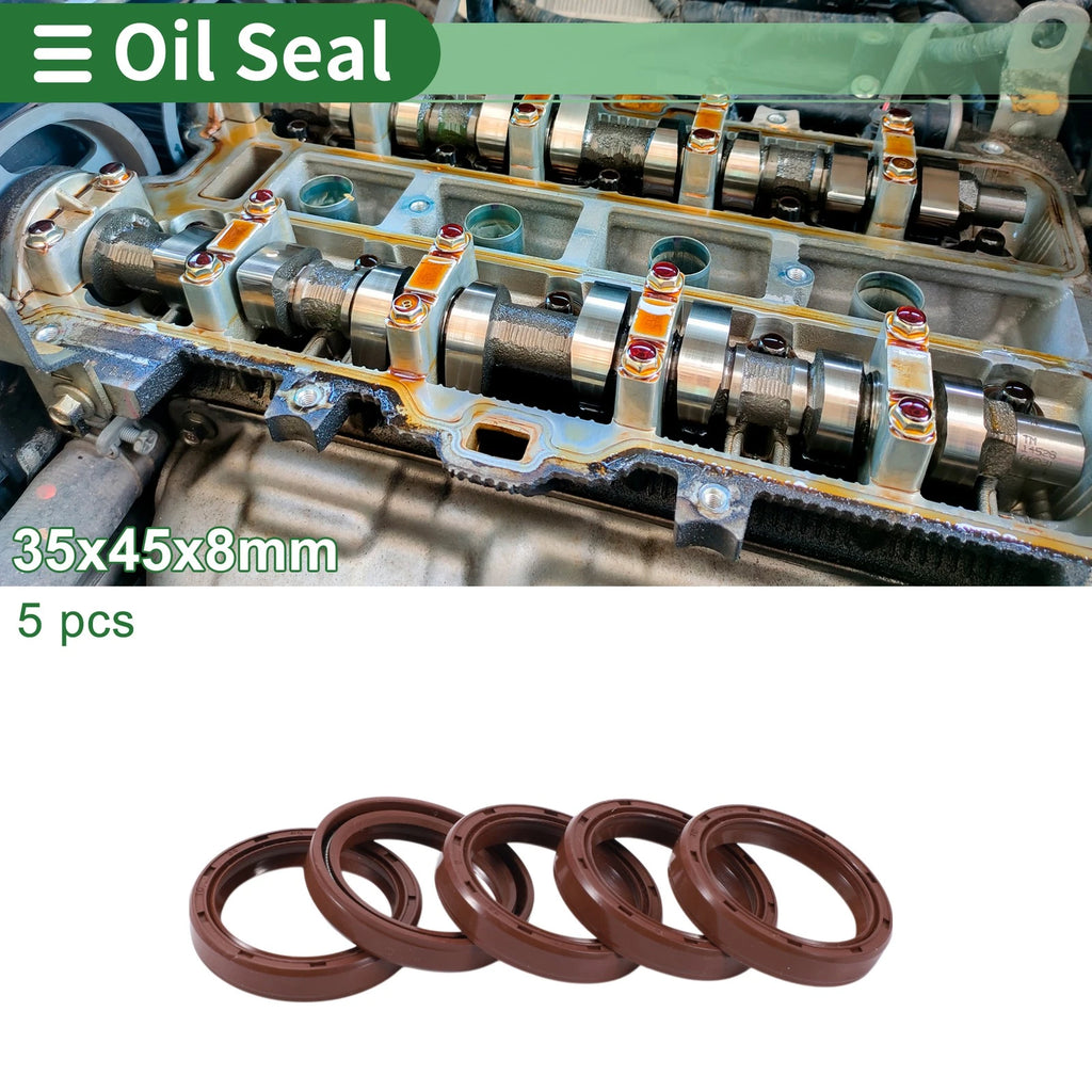 Set of 5 Oil Seal Rotary Shaft Seal 35x45x8mm for Various Models
