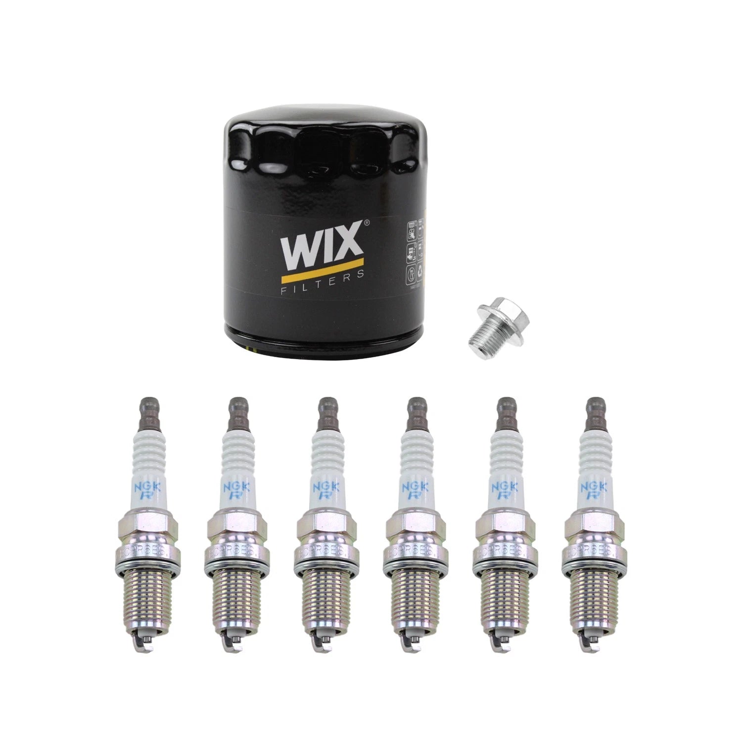 Wix Engine Oil Filter & NGK 6 Spark Plugs for Toyota Camry ES250 (1992–1996)