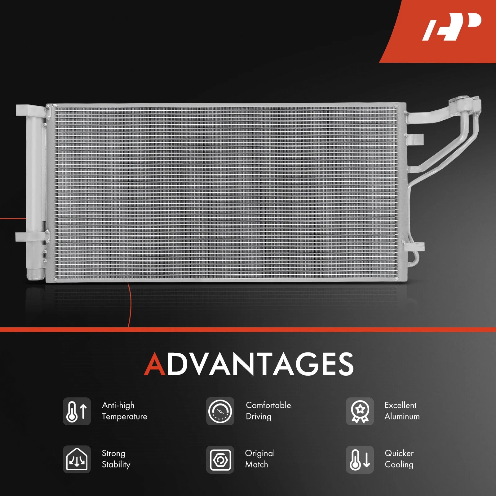 A/C Condenser with Bracket & Receiver Drier for Hyundai Sonata (2016-2019)