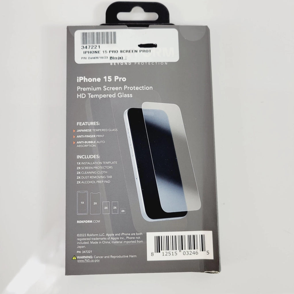 Screen Protection for iPhone 15 Pro (2023) - HD Tempered Glass
