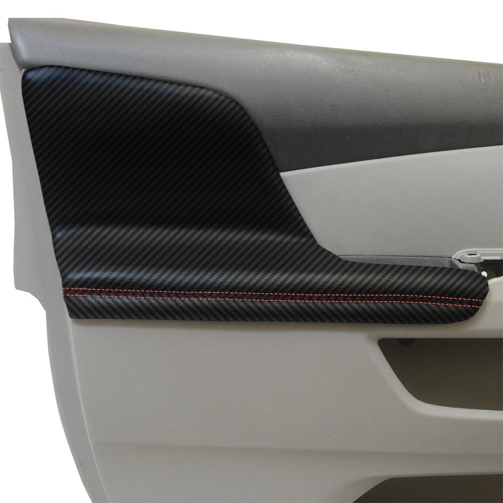 2X Door Armrest PVC Carbon Fiber for Honda Odyssey (2011–2017) Red Stitch
