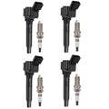 Set of 4 Ignition Coils + Iridium Spark Plugs for VW Golf Jetta Passat Audi A4 Q5 Q7