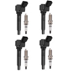 Set of 4 Ignition Coils + Iridium Spark Plugs for VW Golf Jetta Passat Audi A4 Q5 Q7