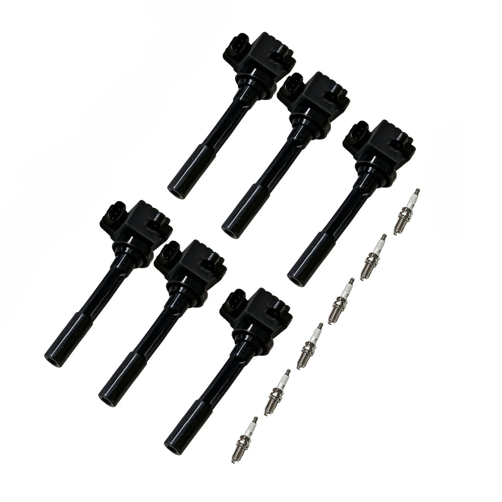 Set of 6 Ignition Coils & Iridium Spark Plugs for Honda Acura Isuzu V6 (2000–2010)