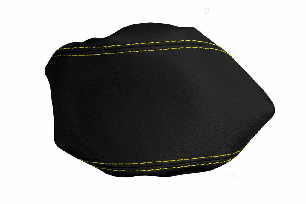 Leather Console Lid Armrest Cover for Infiniti G35 Coupe (2002–2007) Yellow Stitch