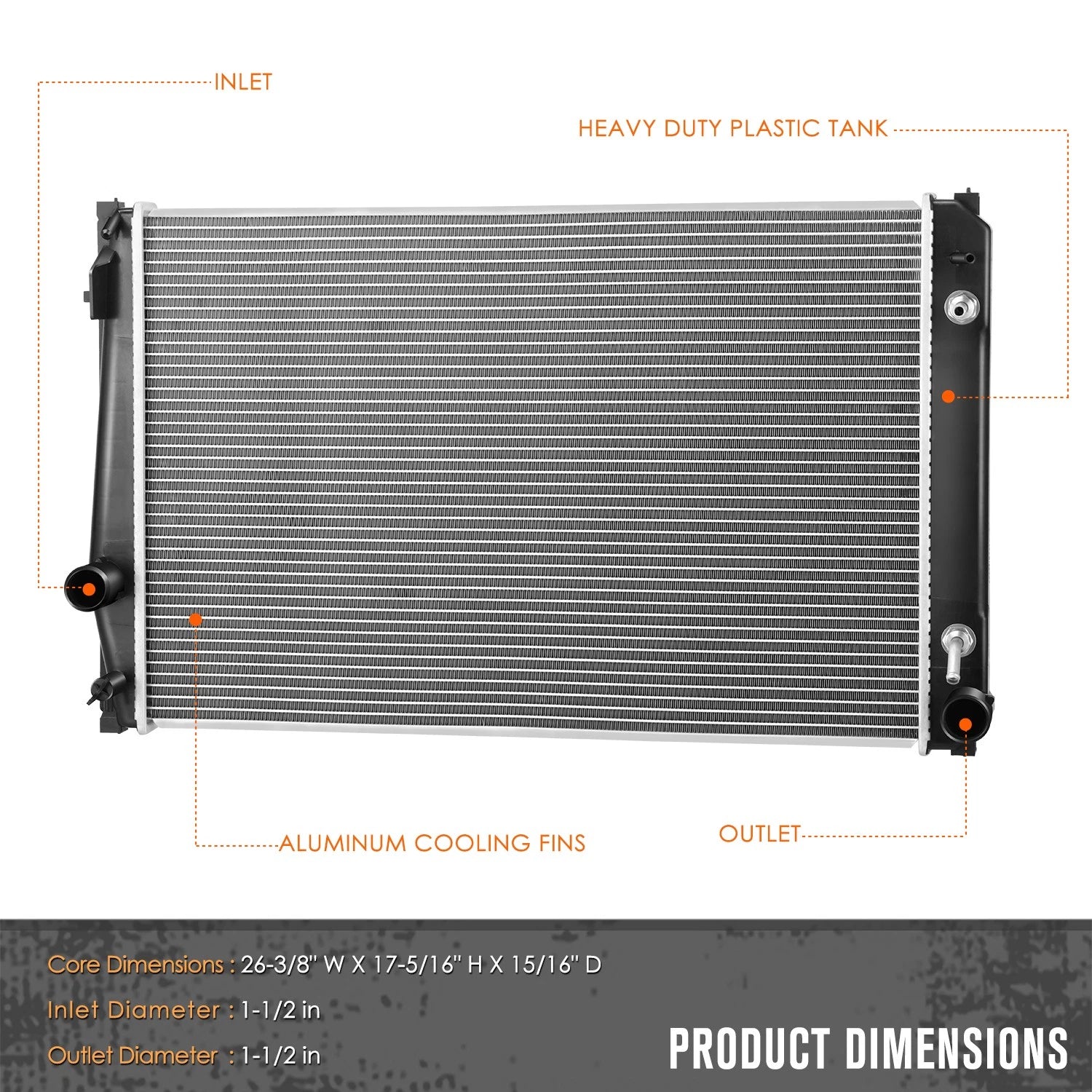 Aluminum Cooling Radiator DPI-13550 for Toyota RAV4 3.5L (2009–2012)