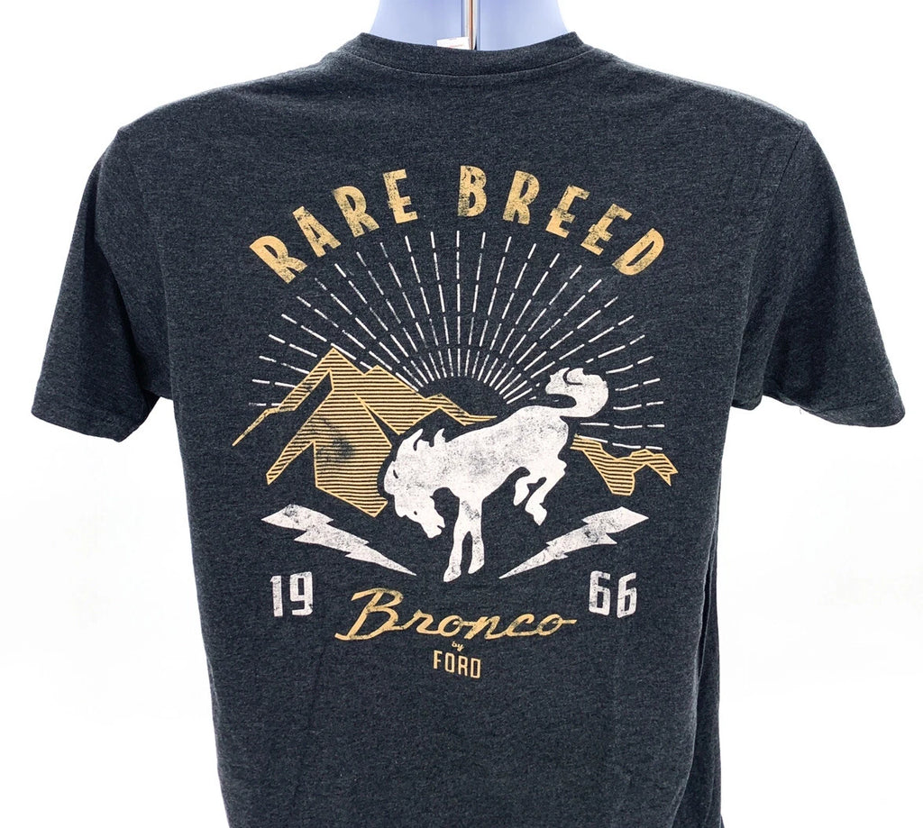 Bronco T-Shirt Gray with Rare Breed Script for Ford Bronco (1966–1977)