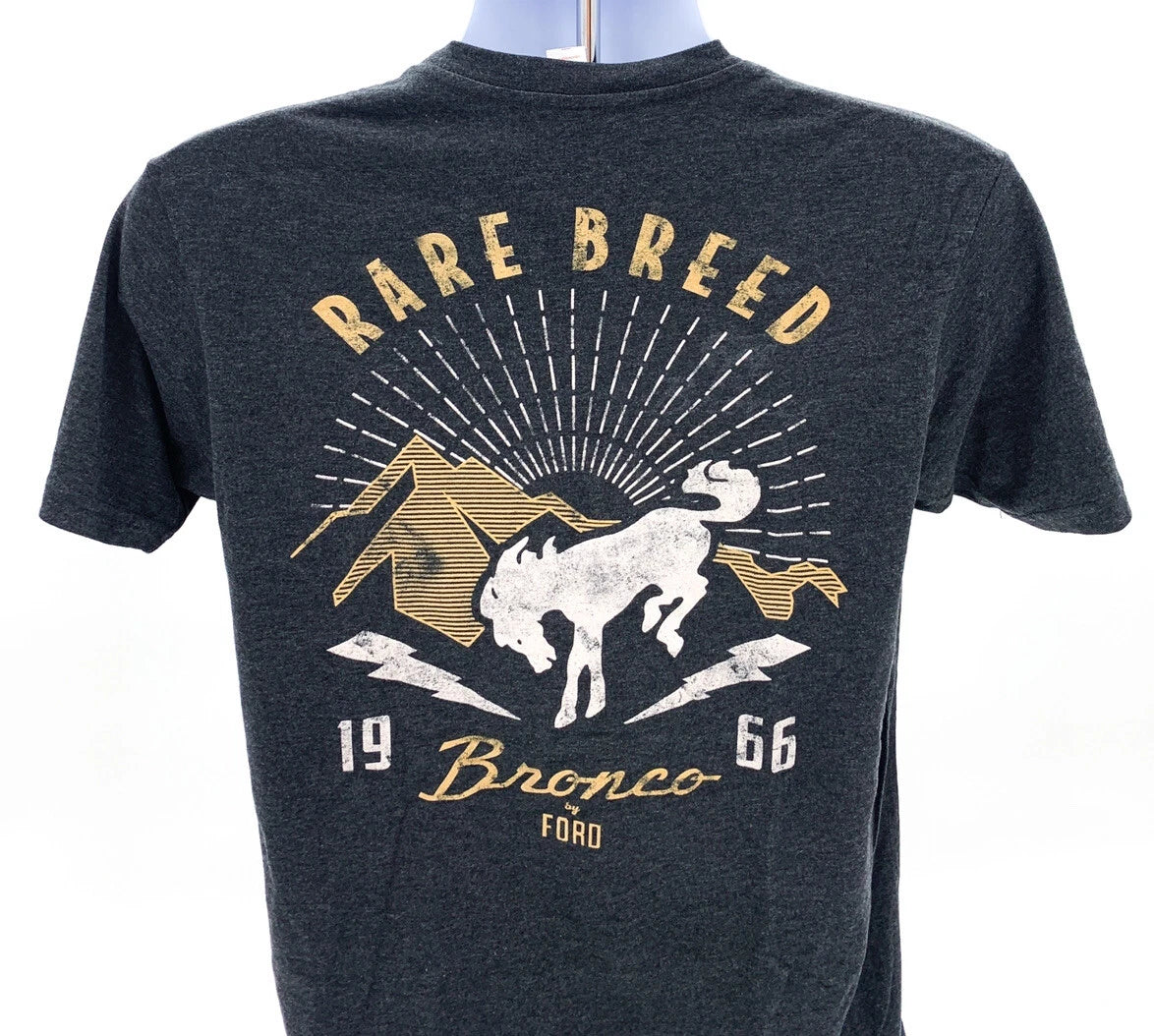 Bronco T-Shirt Gray with Rare Breed Script for Ford Bronco (1966–1977)