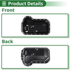 1 Pc Engine Oil Pan for Volkswagen Polo (1995–2001) No.049103601 Iron Black