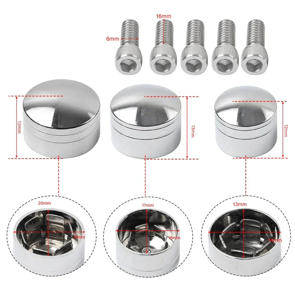 75X Black Engine Bolt Topper Caps for Harley Touring Road Street Glide (07-16)