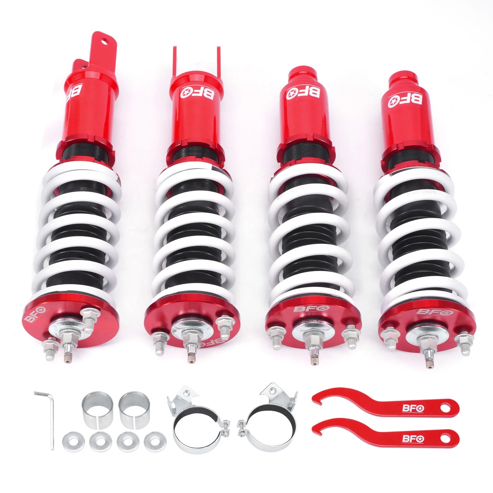 1992-2000 Honda Civic LX/EX/DX/CX BFO Coilovers Kits Adjustable Damper 24 Levels | Double Pipe Shock Absorber System | Aluminum | 1 Year Manufacturer Warranty | Coil Spring | Easy to Replace | Right
