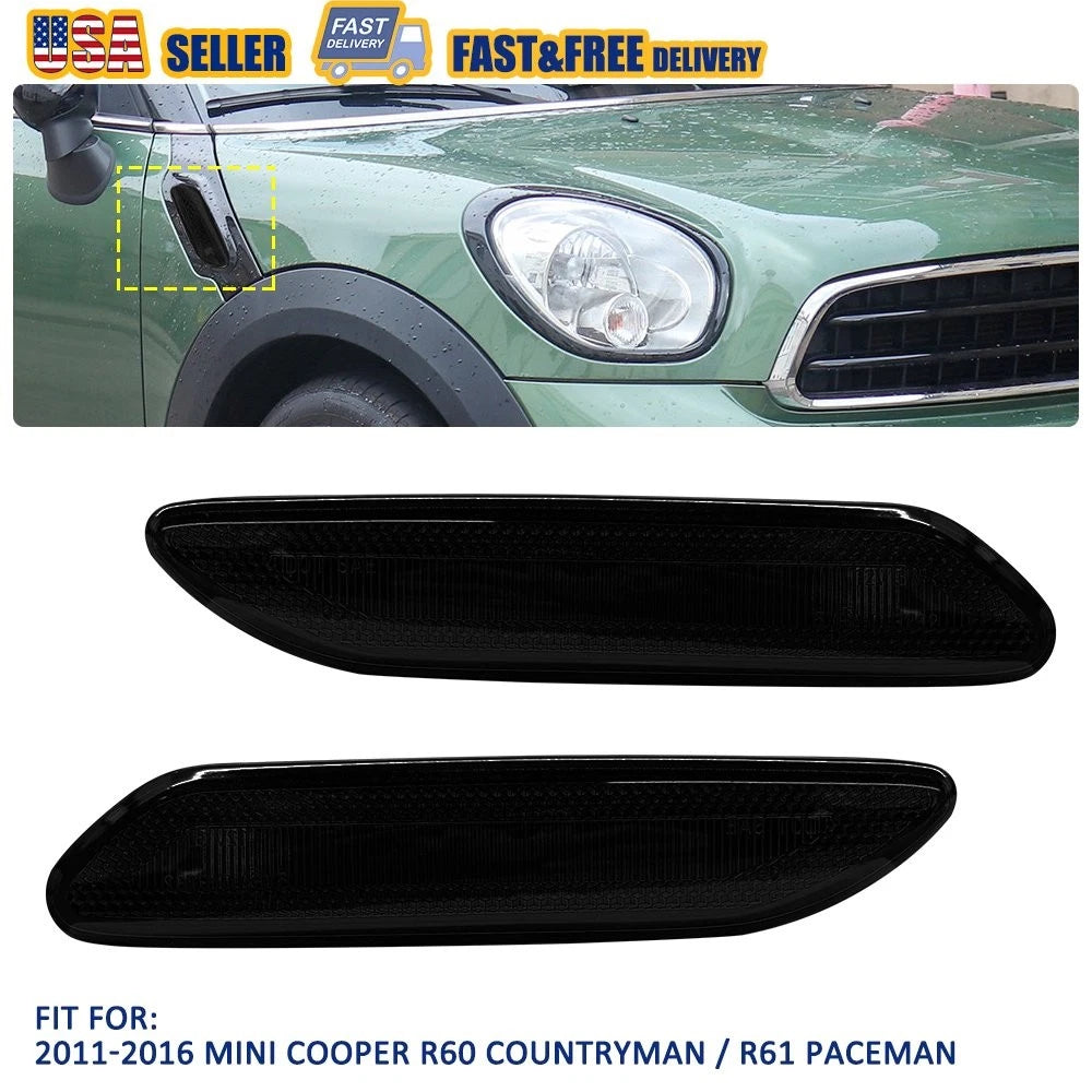 Fender Side Marker Light for Mini Cooper Countryman R60 R61 (2011–2016) Smoke Lens