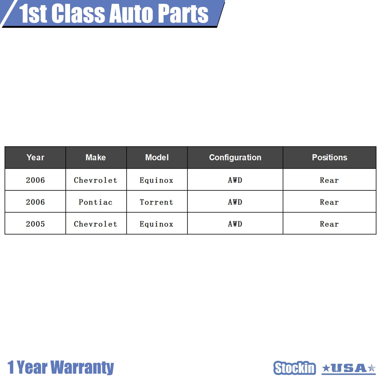 Rear Drive Shaft for Chevrolet Equinox Pontiac Torrent (2005–2006)