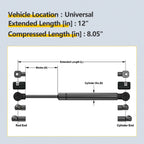 Set of 2 Universal Lift Supports 12" with 10mm Ends