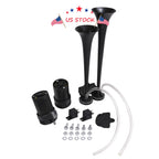 Dual Trumpet Train Horn Air System Kit for RV Car Truck Van Boat (12V)