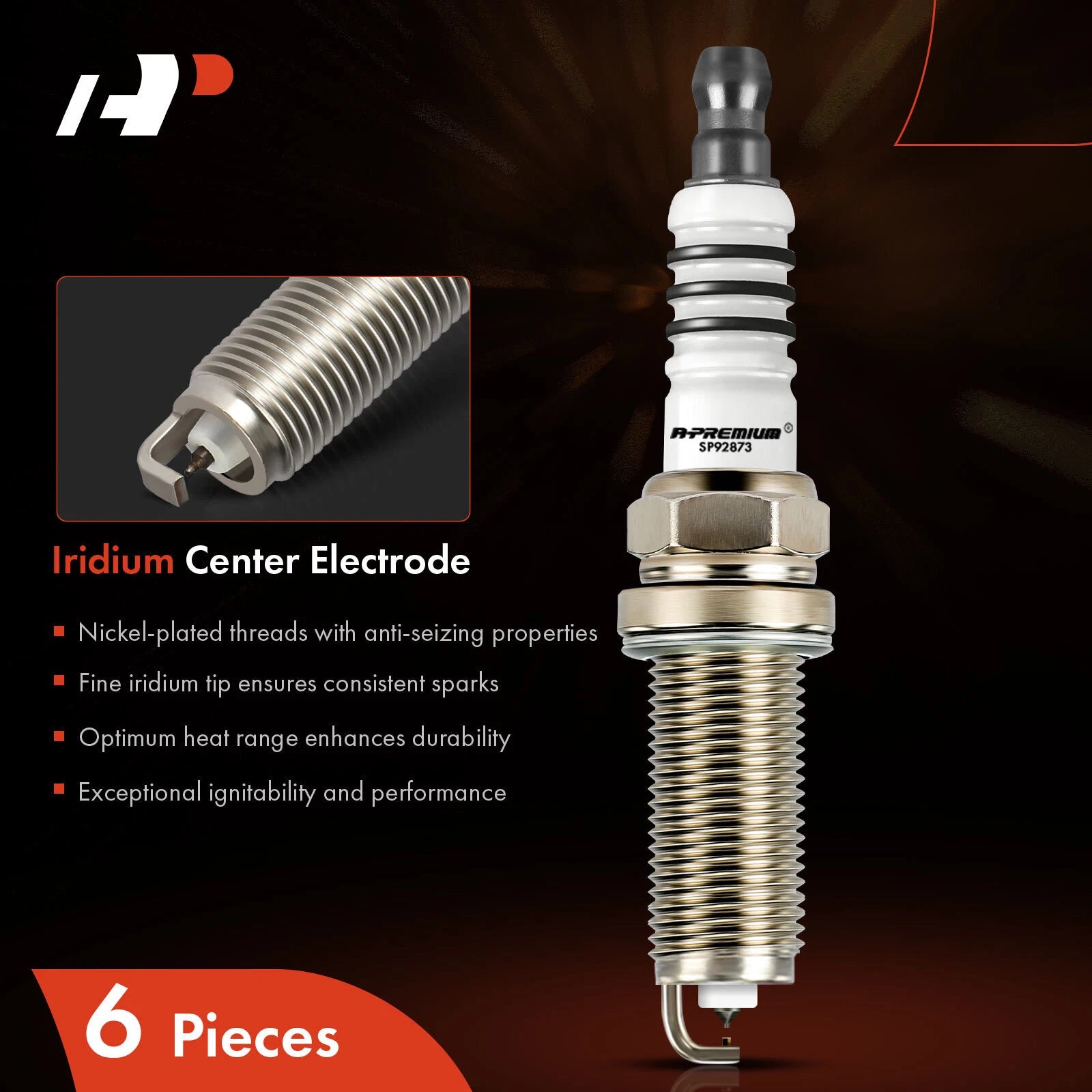 Set of 6 Iridium Platinum Spark Plugs for Hyundai Genesis (2009)
