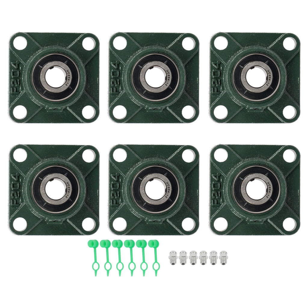 Set of 6 Pillow Block Square Flange Bearings for Make Model (YYYY–YYYY)