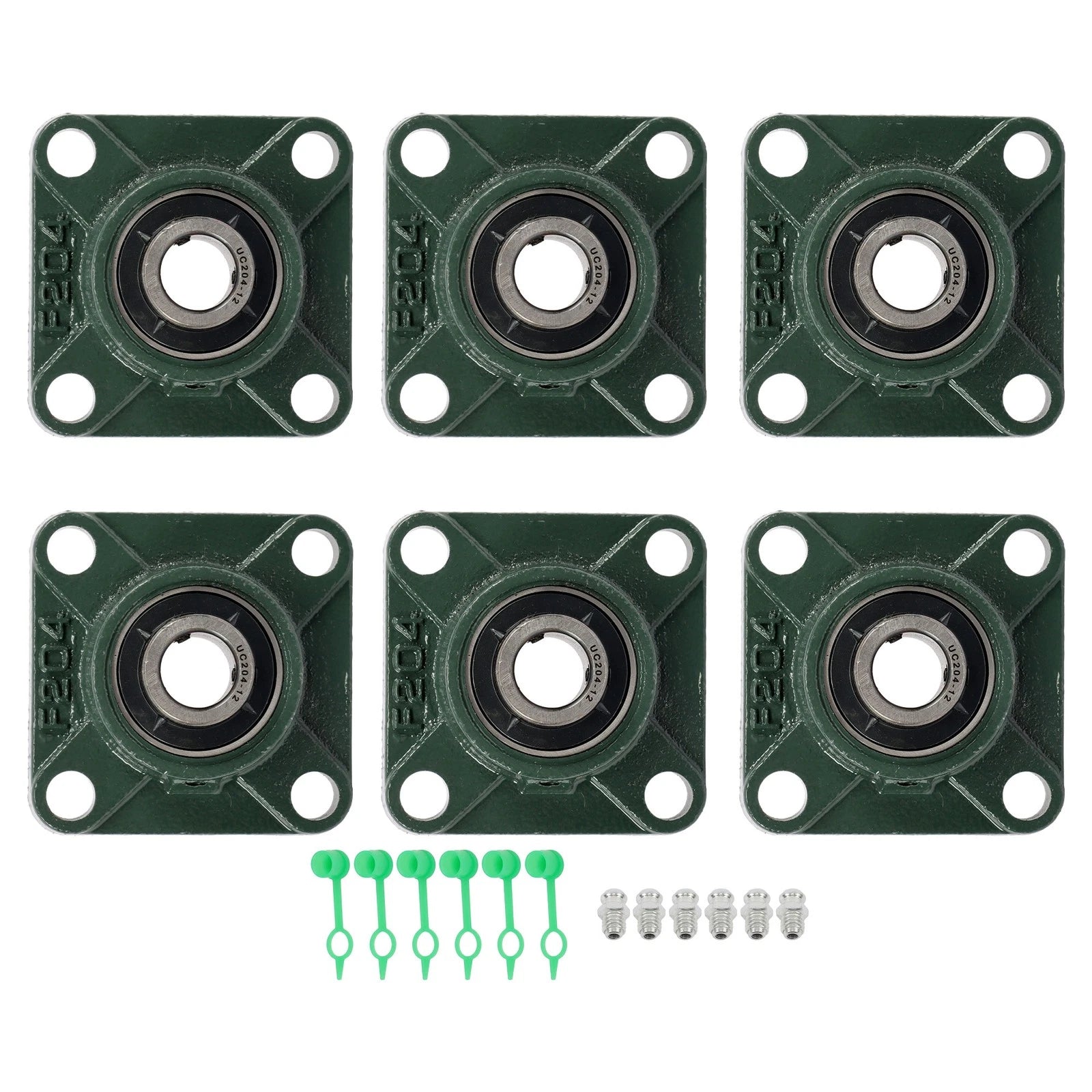 Set of 6 Pillow Block Square Flange Bearings for Make Model (YYYY–YYYY)
