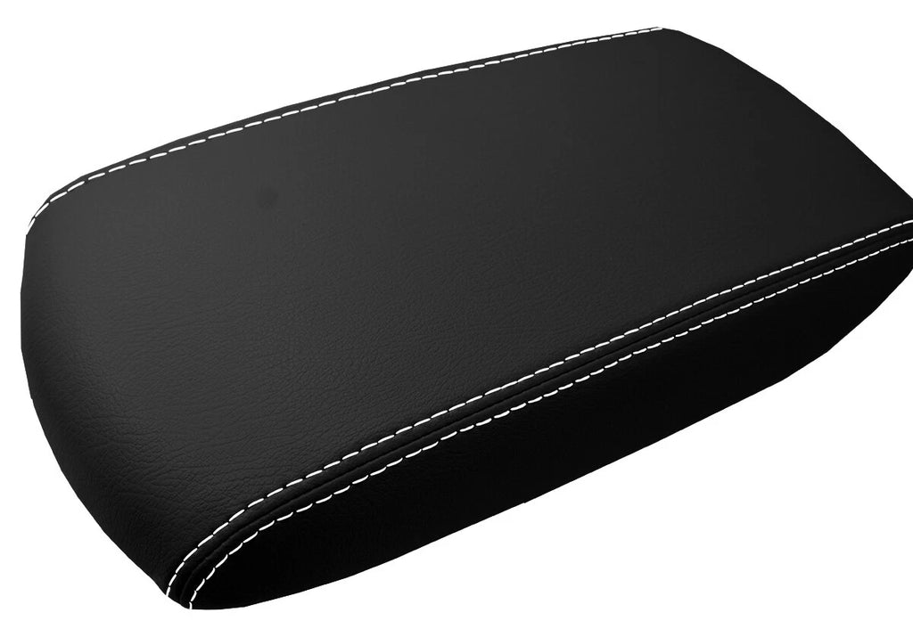Leather Console Lid Armrest Cover for Toyota RAV4 (2013–2018) White Stitch