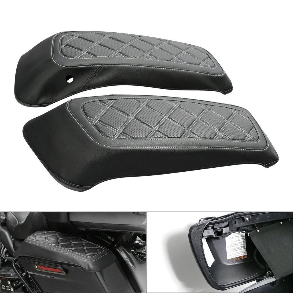 Saddlebag Lids Covers for Harley Touring Road King (2014–2023) Black White