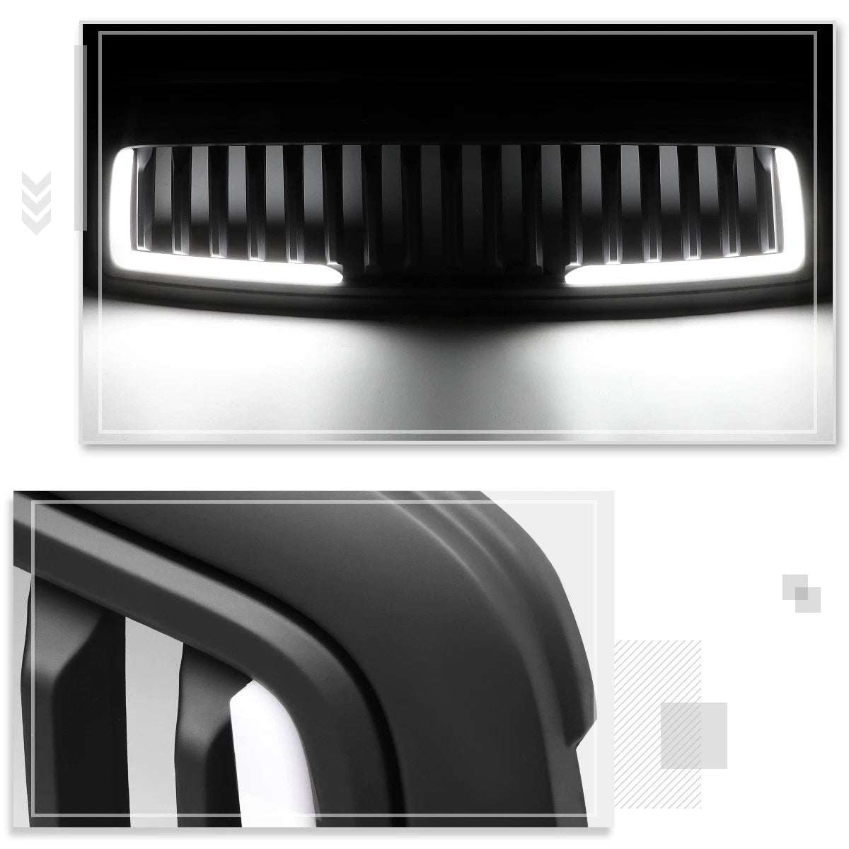 Matte Vertical Fence Grille w/LED DRL for Dodge Ram 1500 (2009–2012)