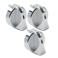 3 x Chrome A/C Heater Control Knob for Peterbilt 330 335 357 367 375 378 379 384