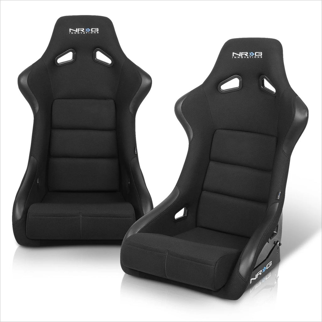 2X Fixed Back Racing Bucket Seats for Universal Fit (FRP-301)