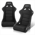 2X Fixed Back Racing Bucket Seats for Universal Fit (FRP-301)