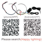 RGB LED Demon Eye Halo Ring Headlight Projector for Universal Fit (2010–2023)